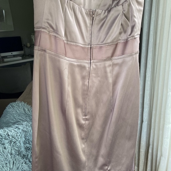 Satin Mauve/taupe colour cocktail dress size small - Picture 8 of 9